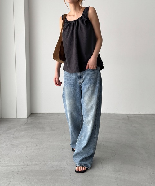 CANAL JEAN(キャナルジーン)の「El mar サッカーストライプセットアップ(セットアップ・レディース・チャコールグレー・ONE SIZE)」の7枚目の写真