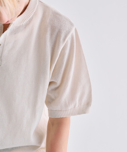 Adoon plain(アドーンプレーン)の「MELANGE HENRY NECK SUMMER KNIT / メランジヘンリーネックサマーニットT(Tシャツ/カットソー・メンズ・チャコールグレー/ライトブルー/アイボリー・LARGE/MEDIUM)」の21枚目の写真