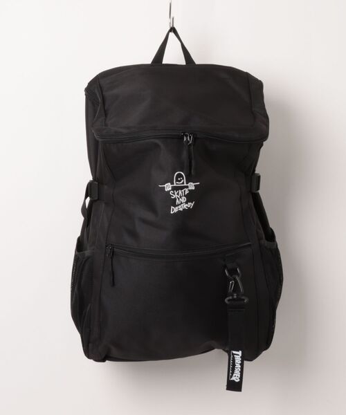 THRASHER(スラッシャー)の「大容量 ボックス型 バックパック A4・B4・PC対応(バックパック/リュック・メンズ・ブラック・FREE)」の4枚目の写真