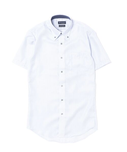 TOKYO SHIRTS(トウキョウシャツ)の「【超形態安定】【接触冷感】 形態安定ノンアイロン ボタンダウン 半袖ビジネスワイシャツ(ビジネスシャツ・メンズ・ブルー・首回り42cm/首回り43cm/首回り41cm/首回り39cm/首回り37cm)」の6枚目の写真
