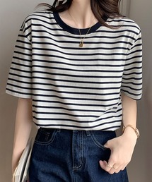クルーネックボーダーTシャツ