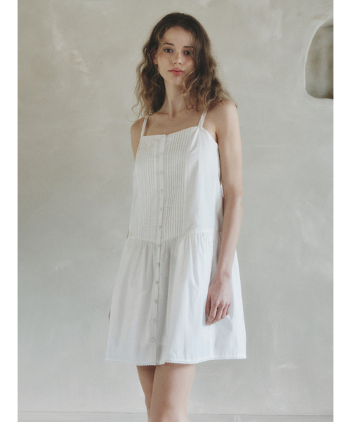 DOLPHIN pintuck mini dress_WHITE（ワンピース）｜LENINA（レニーナ