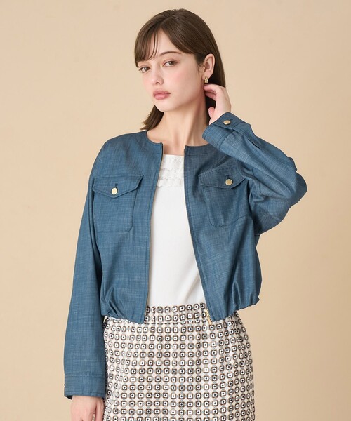 ANAYI(アナイ)の「スラブシャンブレーバルーンブルゾン(その他アウター・レディース・ライトブルー/ホワイト/インディゴブルー・36/38)」の3枚目の写真