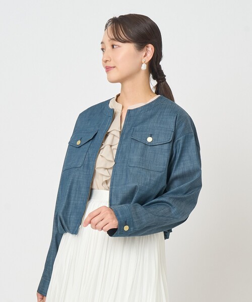 ANAYI(アナイ)の「スラブシャンブレーバルーンブルゾン(その他アウター・レディース・ライトブルー/ホワイト/インディゴブルー・36/38)」の11枚目の写真