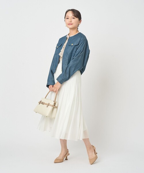 ANAYI(アナイ)の「スラブシャンブレーバルーンブルゾン(その他アウター・レディース・ライトブルー/ホワイト/インディゴブルー・36/38)」の12枚目の写真