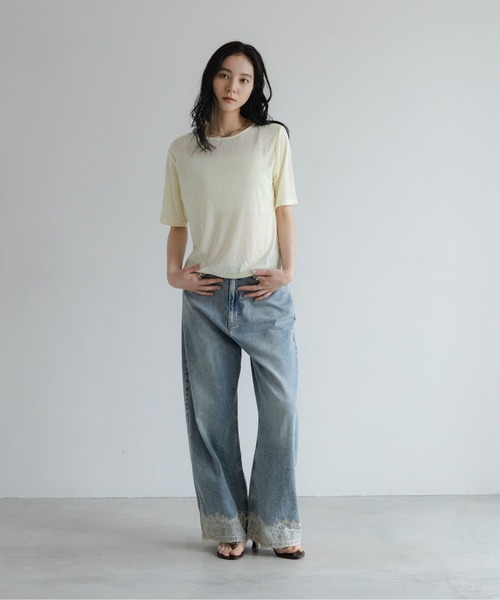 LOWRYS FARM(ローリーズファーム)の「ラインストーンプルオーバーSS 1045217(Tシャツ/カットソー・レディース・イエロー/ブラック/ホワイト/ブルー・FREE)」の21枚目の写真
