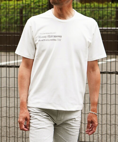 NICOLE selection（ニコルセレクション）の「メタルジェルプリント半袖Tシャツ（Tシャツ/カットソー・メンズ・ボルドー/ホワイト/ブラック・M/L/XL）」の2枚目の写真