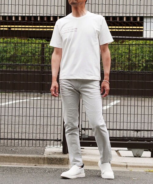 NICOLE selection（ニコルセレクション）の「メタルジェルプリント半袖Tシャツ（Tシャツ/カットソー・メンズ・ボルドー/ホワイト/ブラック・M/L/XL）」の8枚目の写真