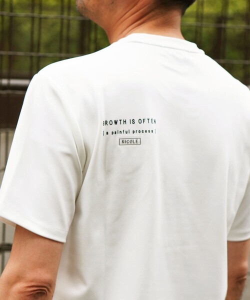 NICOLE selection（ニコルセレクション）の「メタルジェルプリント半袖Tシャツ（Tシャツ/カットソー・メンズ・ボルドー/ホワイト/ブラック・M/L/XL）」の11枚目の写真