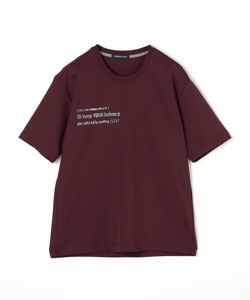 NICOLE selection（ニコルセレクション）の「メタルジェルプリント半袖Tシャツ（Tシャツ/カットソー・メンズ・ボルドー/ホワイト/ブラック・M/L/XL）」の16枚目の写真