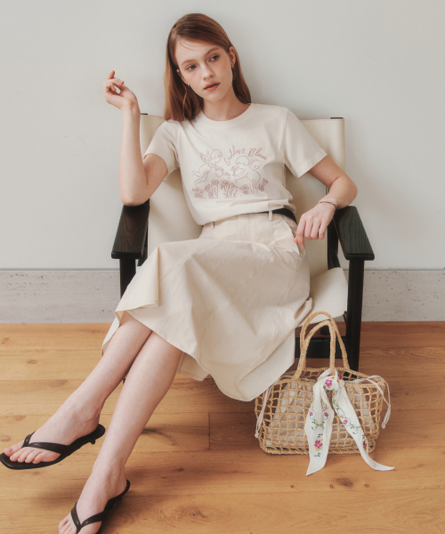 ZEROSTREET（ゼロストリート）の「[2カラー] エンジェル半袖Tシャツ（Tシャツ/カットソー・レディース・Lilac/Cream・SMALL/LARGE）」の3枚目の写真