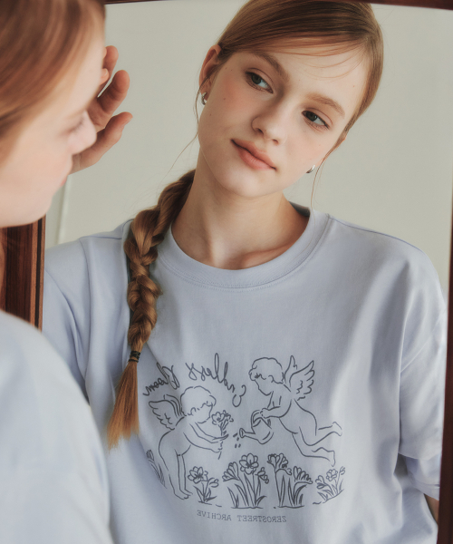 ZEROSTREET（ゼロストリート）の「[2カラー] エンジェル半袖Tシャツ（Tシャツ/カットソー・レディース・Lilac/Cream・SMALL/LARGE）」の4枚目の写真
