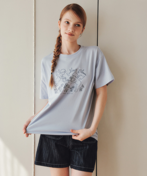 ZEROSTREET（ゼロストリート）の「[2カラー] エンジェル半袖Tシャツ（Tシャツ/カットソー・レディース・Lilac/Cream・SMALL/LARGE）」の5枚目の写真