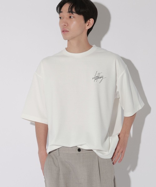 LAKOLE(ラコレ)の「Bフォト筆記プリントT / 672889(Tシャツ/カットソー・メンズ・ホワイト/ブルー・MEDIUM/LARGE)」の6枚目の写真