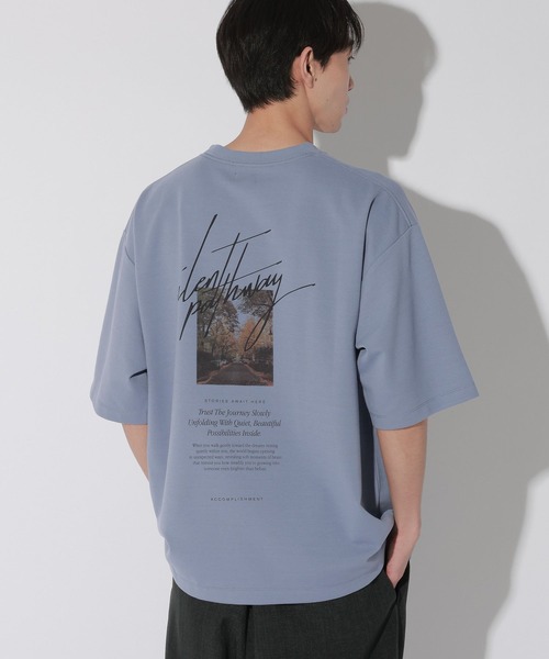 LAKOLE(ラコレ)の「Bフォト筆記プリントT / 672889(Tシャツ/カットソー・メンズ・ホワイト/ブルー・MEDIUM/LARGE)」の12枚目の写真