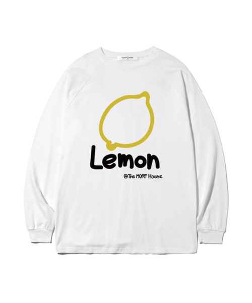 THEMORFHOUSE(ザモーフハウス)の「レモン MORFプリントオーバーサイズロングスリーブホワイト(Tシャツ/カットソー・レディース・その他・MEDIUM/LARGE)」の1枚目の写真