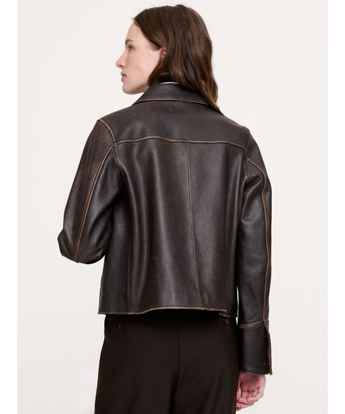 Banana Republic(バナナリパブリック)の「ディストレス レザージャケット(その他アウター・レディース・ブラウン・XS/S/M/L)」の2枚目の写真
