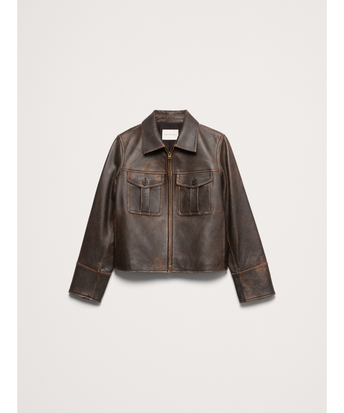 Banana Republic(バナナリパブリック)の「ディストレス レザージャケット(その他アウター・レディース・ブラウン・XS/S/M/L)」の4枚目の写真