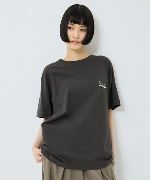 TOGA PULLA（トーガ　プルラ）の「【TOGA PULLA/トーガプルラ】Studs T-shirt with back print/スタッズTシャツウィズバックプリント（Tシャツ/カットソー・レディース・ダークグレー・M/S）」の6枚目の写真