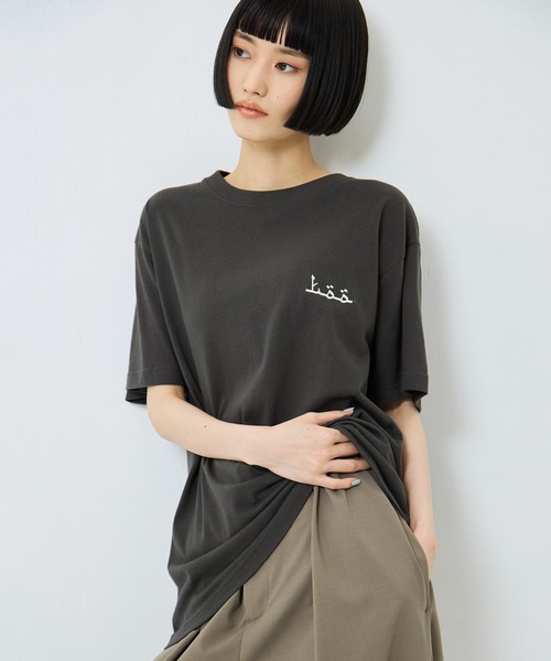 TOGA PULLA（トーガ　プルラ）の「【TOGA PULLA/トーガプルラ】Studs T-shirt with back print/スタッズTシャツウィズバックプリント（Tシャツ/カットソー・レディース・ダークグレー・M/S）」の8枚目の写真