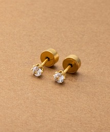 【サージカルステンレス】選べる3サイズのステンレス製プッシュロックピアス