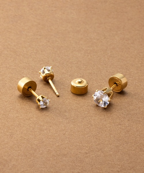 Cream dot.(クリームドット)の「【サージカルステンレス】選べる3サイズのステンレス製プッシュロックピアス(ピアス(両耳用)・レディース・シルバー/ゴールド/ピンクゴールド・#5/#3/#4)」の17枚目の写真