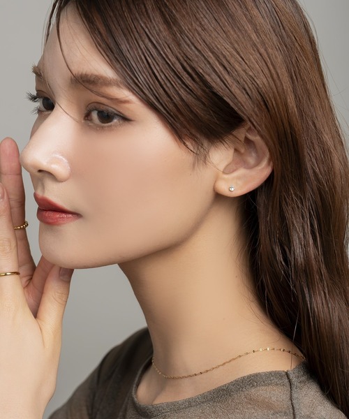 Cream dot.(クリームドット)の「【サージカルステンレス】選べる3サイズのステンレス製プッシュロックピアス(ピアス(両耳用)・レディース・シルバー/ゴールド/ピンクゴールド・#5/#3/#4)」の4枚目の写真