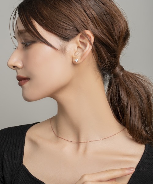 Cream dot.(クリームドット)の「【サージカルステンレス】選べる3サイズのステンレス製プッシュロックピアス(ピアス(両耳用)・レディース・シルバー/ゴールド/ピンクゴールド・#5/#3/#4)」の12枚目の写真