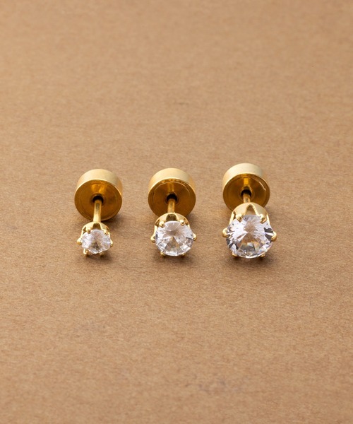 Cream dot.(クリームドット)の「【サージカルステンレス】選べる3サイズのステンレス製プッシュロックピアス(ピアス(両耳用)・レディース・シルバー/ゴールド/ピンクゴールド・#5/#3/#4)」の16枚目の写真