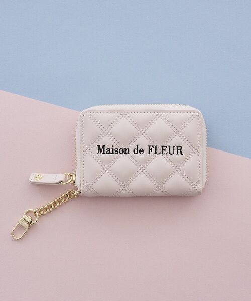Maison de FLEUR(メゾンドフルール)の「スクエアキルティングコインケース(コインケース・レディース・ピンク/ブラック・FREE)」の2枚目の写真