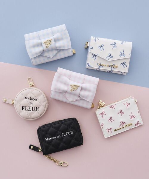 Maison de FLEUR(メゾンドフルール)の「スクエアキルティングコインケース(コインケース・レディース・ピンク/ブラック・FREE)」の5枚目の写真