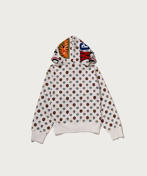 A BATHING APE（アベイシングエイプ）の「MILOGRAM SWEETS PATTERN SHARK FULL ZIP HOODIE（パーカー・レディース・ホワイト/ブラウン・SMALL/MEDIUM）」の5枚目の写真