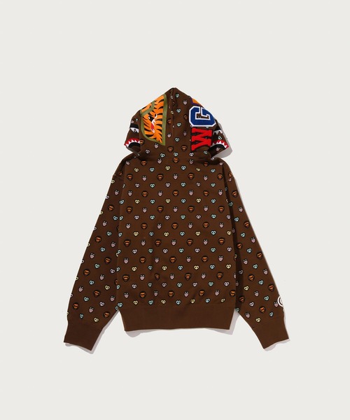 A BATHING APE（アベイシングエイプ）の「MILOGRAM SWEETS PATTERN SHARK FULL ZIP HOODIE（パーカー・レディース・ホワイト/ブラウン・SMALL/MEDIUM）」の6枚目の写真