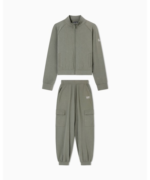 EMPORIO ARMANI EA7（エンポリオアルマーニイーエーセブン）の「<オンライン限定>【エンポリオ アルマーニ EA7】トラックスーツ ストレッチコットン カーゴパンツタイプ（セットアップ・レディース・ブラック/カーキ・X-SMALL/SMALL/LARGE/MEDIUM）」の7枚目の写真