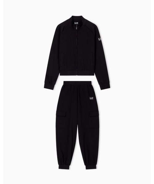 EMPORIO ARMANI EA7（エンポリオアルマーニイーエーセブン）の「<オンライン限定>【エンポリオ アルマーニ EA7】トラックスーツ ストレッチコットン カーゴパンツタイプ（セットアップ・レディース・ブラック/カーキ・X-SMALL/SMALL/LARGE/MEDIUM）」の3枚目の写真