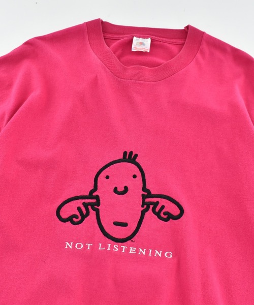 VINTAGE(ヴィンテージ)の「【USED】90’s Fruit of the Loom ”NOT LISTENING” アート Tシャツ USA製(Tシャツ/カットソー・メンズ・ピンク・X-LARGE)」の8枚目の写真