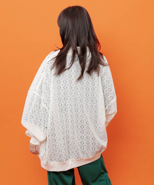ScoLar(スカラー)の「362126:招きタイネコ×はんなりクマ 刺繍レースブルゾン(ブルゾン・レディース・ブラック/アイボリー・M)」の13枚目の写真