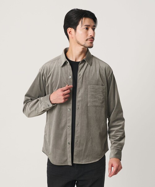 BEAUTY&YOUTH UNITED ARROWS（ビューティーアンドユースユナイテッドアローズ）の「【WEB限定 WARDROBE SMART】テック コーデュロイ シャツ（シャツ/ブラウス・メンズ・グレー/ブラック/ネイビー・L/M/S/XL）」の13枚目の写真