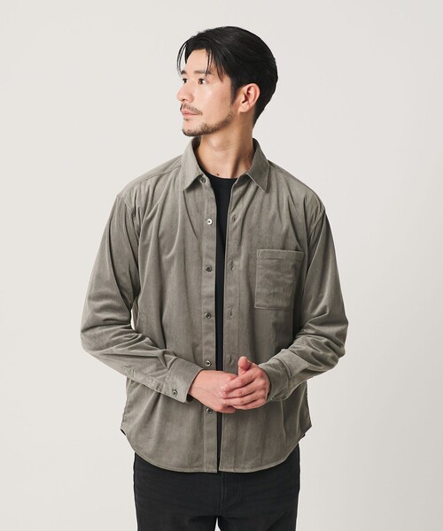 BEAUTY&YOUTH UNITED ARROWS（ビューティーアンドユースユナイテッドアローズ）の「【WEB限定 WARDROBE SMART】テック コーデュロイ シャツ（シャツ/ブラウス・メンズ・グレー/ブラック/ネイビー・L/M/S/XL）」の14枚目の写真