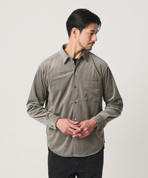 BEAUTY&YOUTH UNITED ARROWS（ビューティーアンドユースユナイテッドアローズ）の「【WEB限定 WARDROBE SMART】テック コーデュロイ シャツ（シャツ/ブラウス・メンズ・グレー/ブラック/ネイビー・L/M/S/XL）」の18枚目の写真