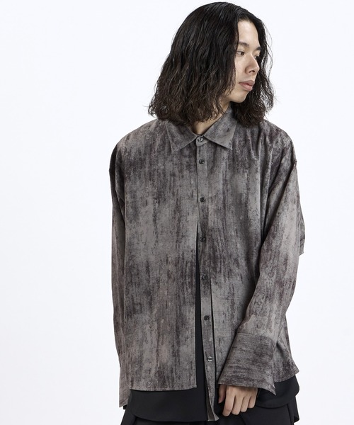 NO ID.(ノーアイディ)の「【NO ID.】Changing Layered BIG Shirt / チェンジング レイヤード ビッグ シャツ(シャツ/ブラウス・メンズ・グレー/ブラック系その他/ブラック・ONE SIZE)」の10枚目の写真