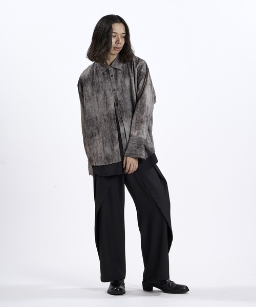 NO ID.(ノーアイディ)の「【NO ID.】Changing Layered BIG Shirt / チェンジング レイヤード ビッグ シャツ(シャツ/ブラウス・メンズ・グレー/ブラック系その他/ブラック・ONE SIZE)」の12枚目の写真