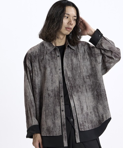 NO ID.(ノーアイディ)の「【NO ID.】Changing Layered BIG Shirt / チェンジング レイヤード ビッグ シャツ(シャツ/ブラウス・メンズ・グレー/ブラック系その他/ブラック・ONE SIZE)」の15枚目の写真