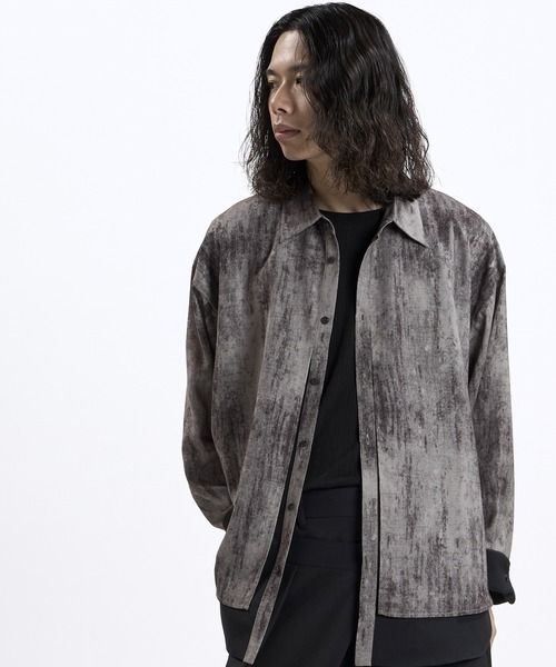 NO ID.(ノーアイディ)の「【NO ID.】Changing Layered BIG Shirt / チェンジング レイヤード ビッグ シャツ(シャツ/ブラウス・メンズ・グレー/ブラック系その他/ブラック・ONE SIZE)」の16枚目の写真