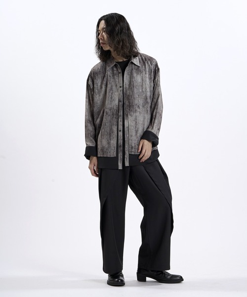 NO ID.(ノーアイディ)の「【NO ID.】Changing Layered BIG Shirt / チェンジング レイヤード ビッグ シャツ(シャツ/ブラウス・メンズ・グレー/ブラック系その他/ブラック・ONE SIZE)」の19枚目の写真