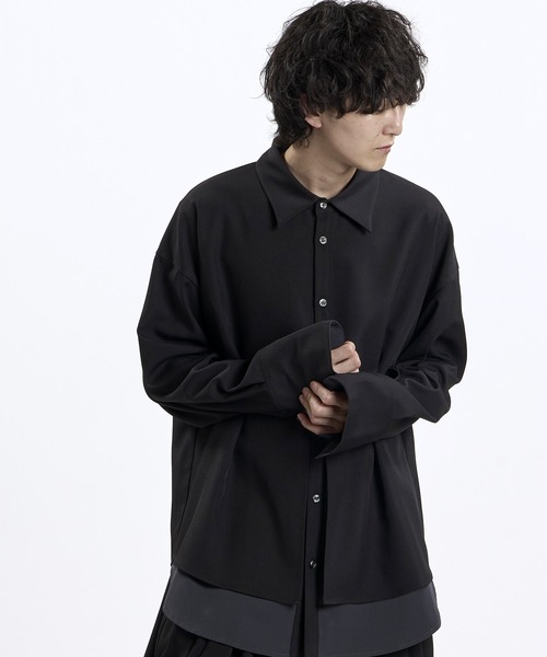 NO ID.(ノーアイディ)の「【NO ID.】Changing Layered BIG Shirt / チェンジング レイヤード ビッグ シャツ(シャツ/ブラウス・メンズ・グレー/ブラック系その他/ブラック・ONE SIZE)」の21枚目の写真