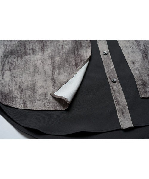 NO ID.(ノーアイディ)の「【NO ID.】Changing Layered BIG Shirt / チェンジング レイヤード ビッグ シャツ(シャツ/ブラウス・メンズ・グレー/ブラック系その他/ブラック・ONE SIZE)」の5枚目の写真