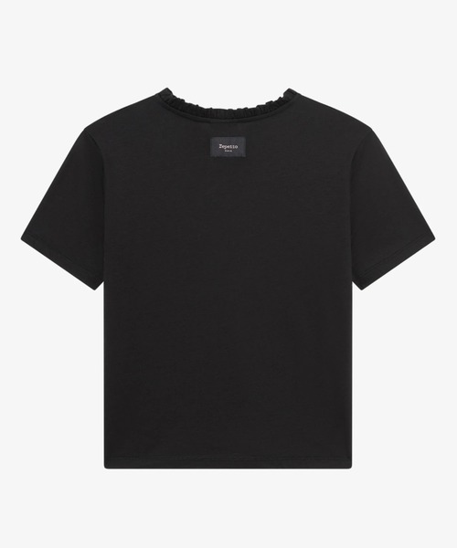 Repetto(レペット)の「ラッフルド カラー Tシャツ / S0777(Tシャツ/カットソー・レディース・ブラック・SMALL)」の2枚目の写真
