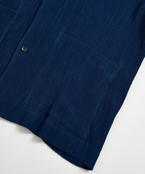 STUDIOUS(ステュディオス)の「【STUDIOUS】Silky Pleats Open Shirts / シルキープリーツオープンシャツ / 伸縮素材 / 接触冷感(シャツ/ブラウス・メンズ・グレイッシュベージュ/ブラック/ブルー・2/1)」の20枚目の写真