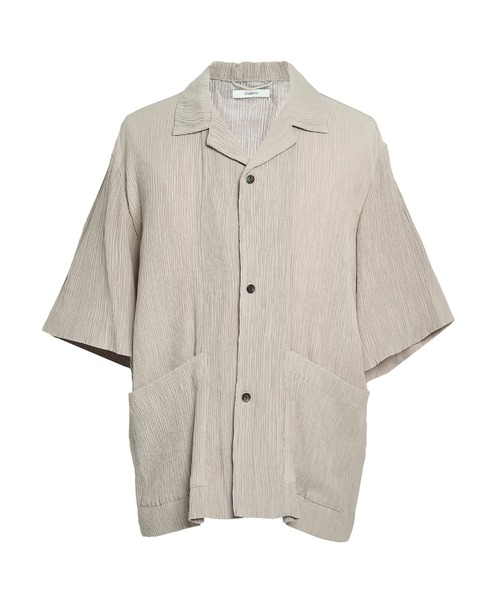 STUDIOUS(ステュディオス)の「【STUDIOUS】Silky Pleats Open Shirts / シルキープリーツオープンシャツ / 伸縮素材 / 接触冷感(シャツ/ブラウス・メンズ・グレイッシュベージュ/ブラック/ブルー・2/1)」の7枚目の写真